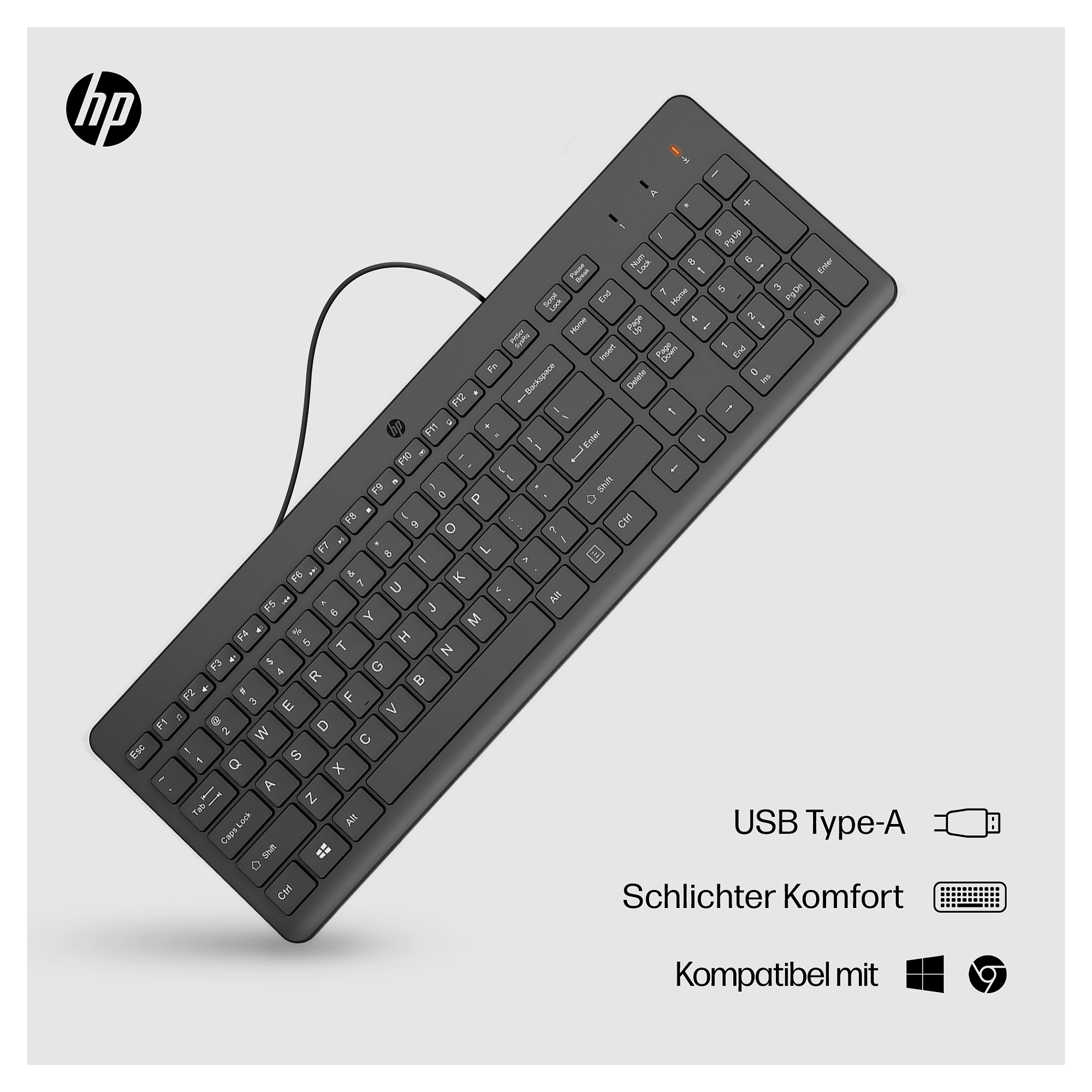 Kabel HP 150 (USB-A, njemačka tipkovnica, crna) – internacionalna non HR tipkovnica-3