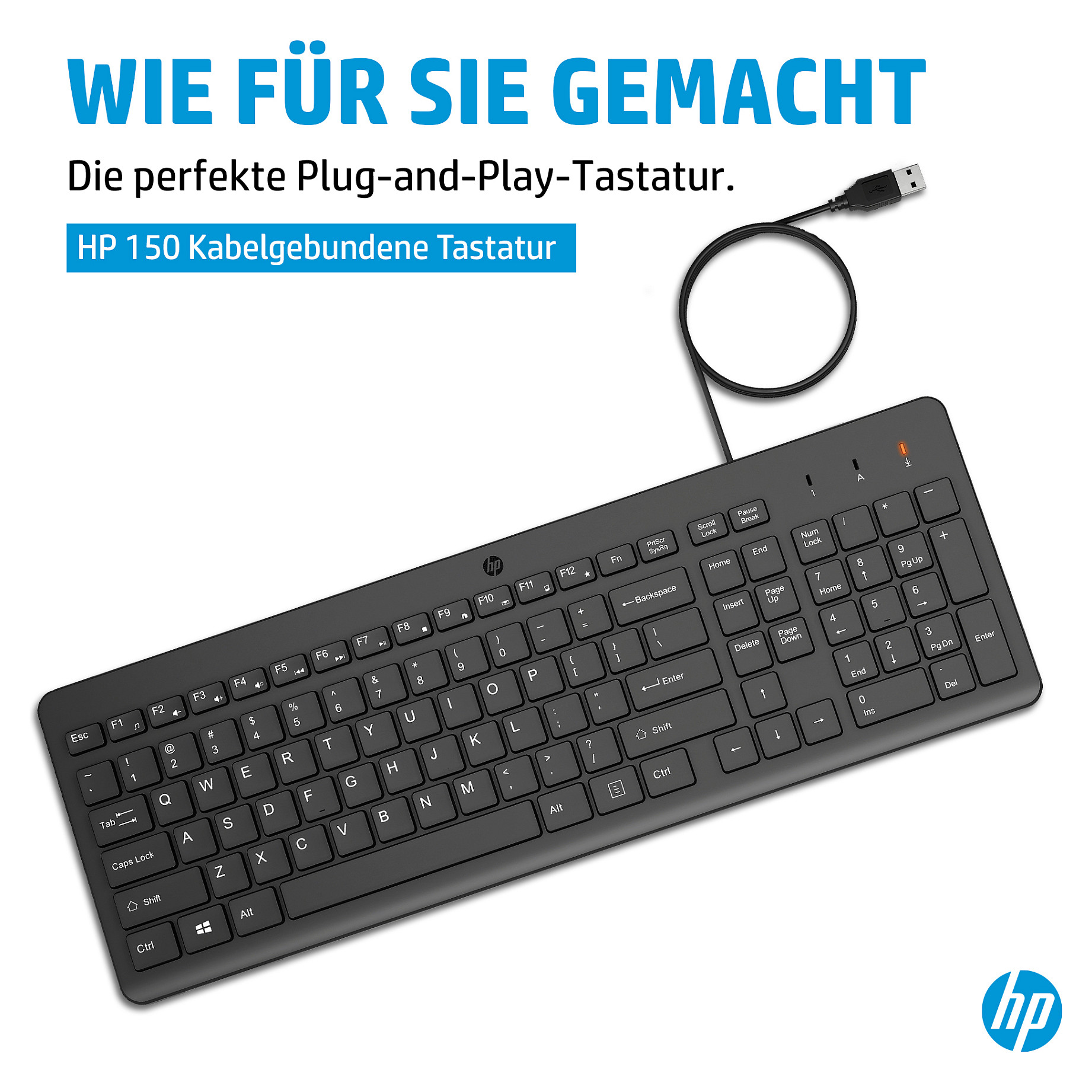Kabel HP 150 (USB-A, njemačka tipkovnica, crna) – internacionalna non HR tipkovnica-10