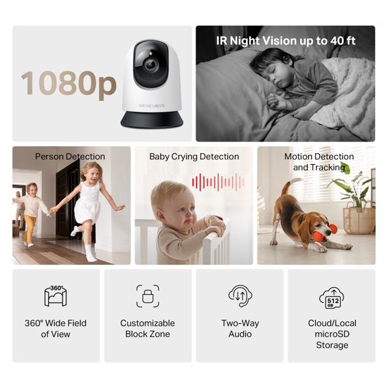 Nadzorna kamera MERCUSYS MC200 (pan/tilt, wi-fi)-1