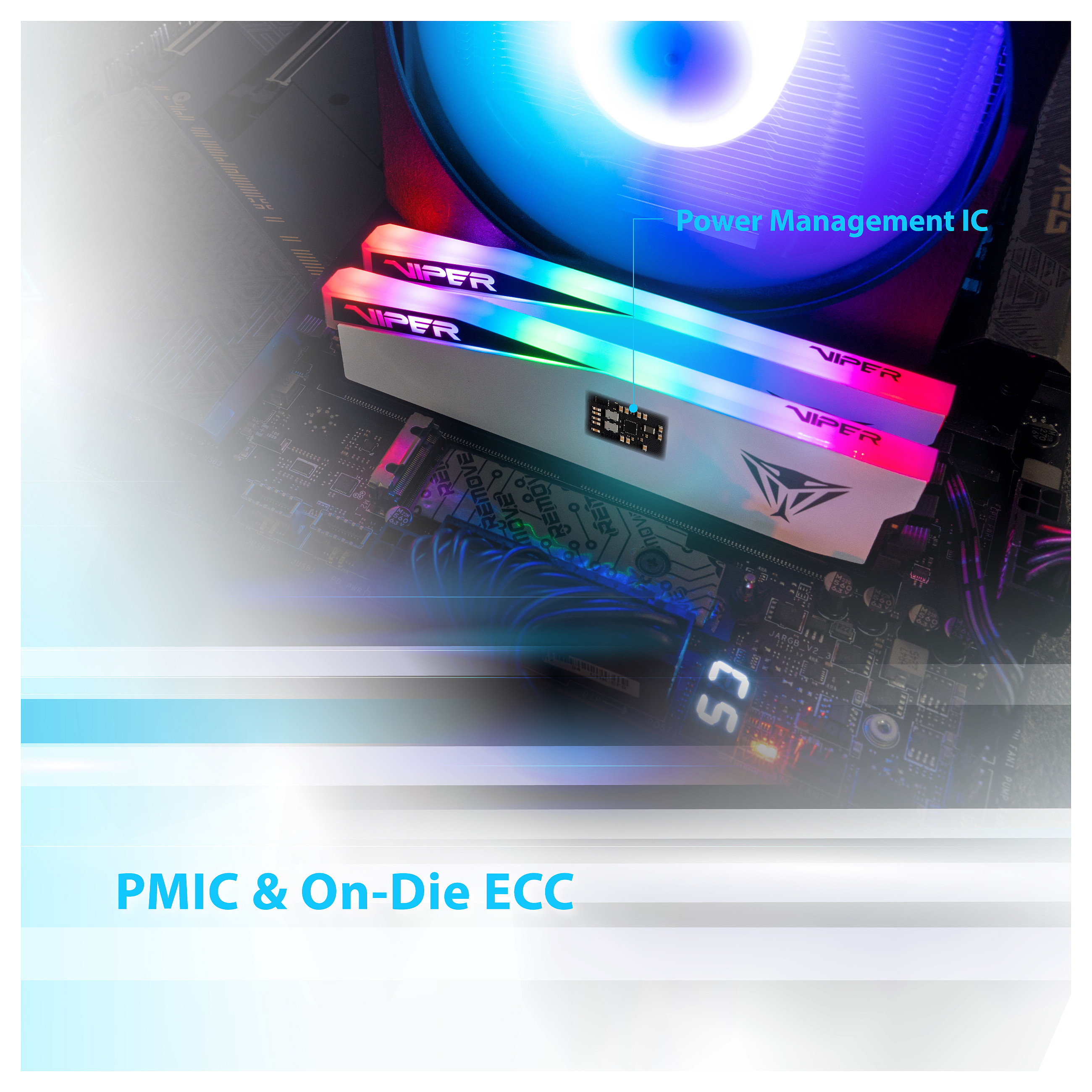 RAM memorija PATRIOT Viper Elite 5 RGB (48gb (2x24gb), ddr5, 6000mhz, rgb, intel xmp, amd expo, bijela) PVER548G60C42KW-16