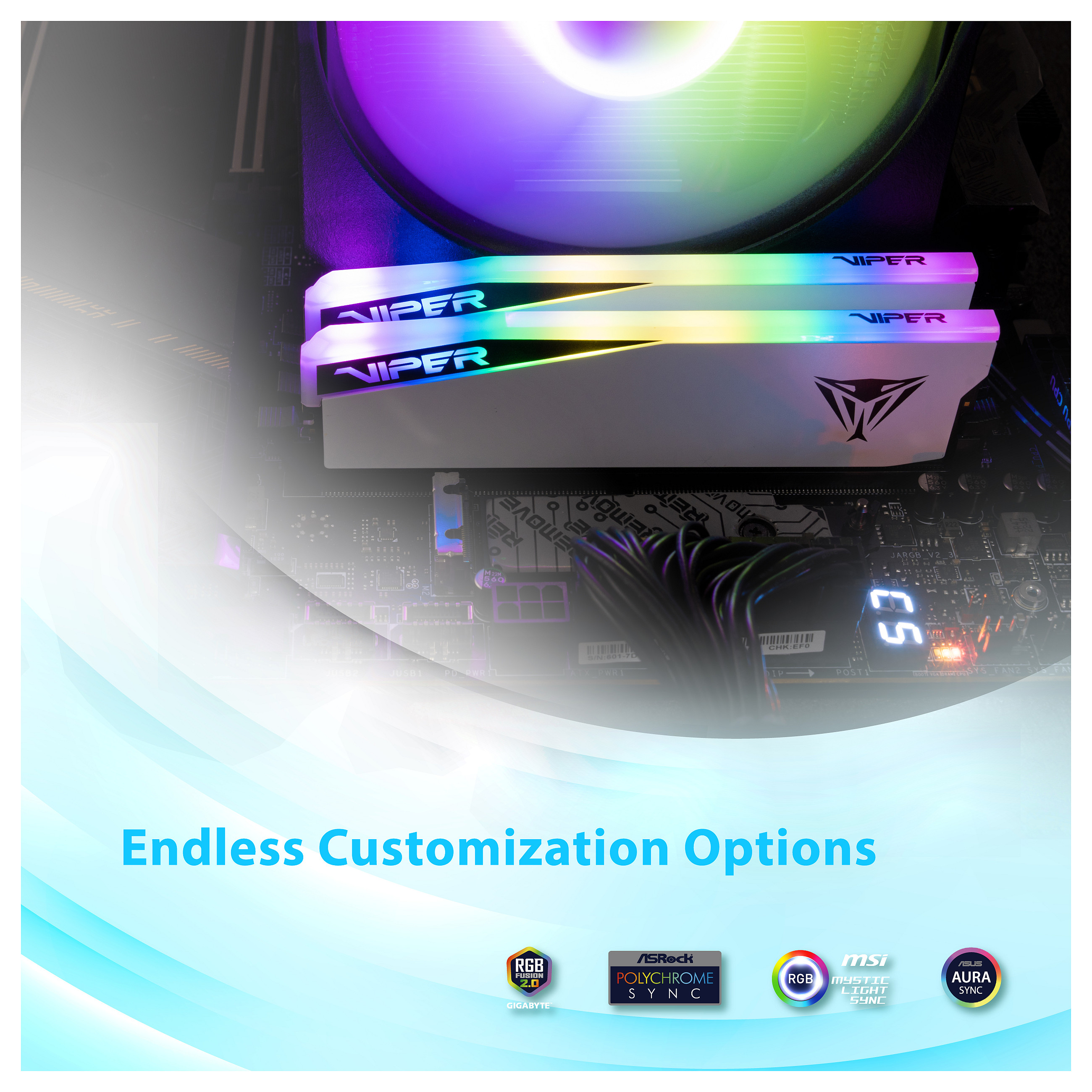 RAM memorija PATRIOT Viper Elite 5 RGB (48gb (2x24gb), ddr5, 6000mhz, rgb, intel xmp, amd expo, bijela) PVER548G60C42KW-17