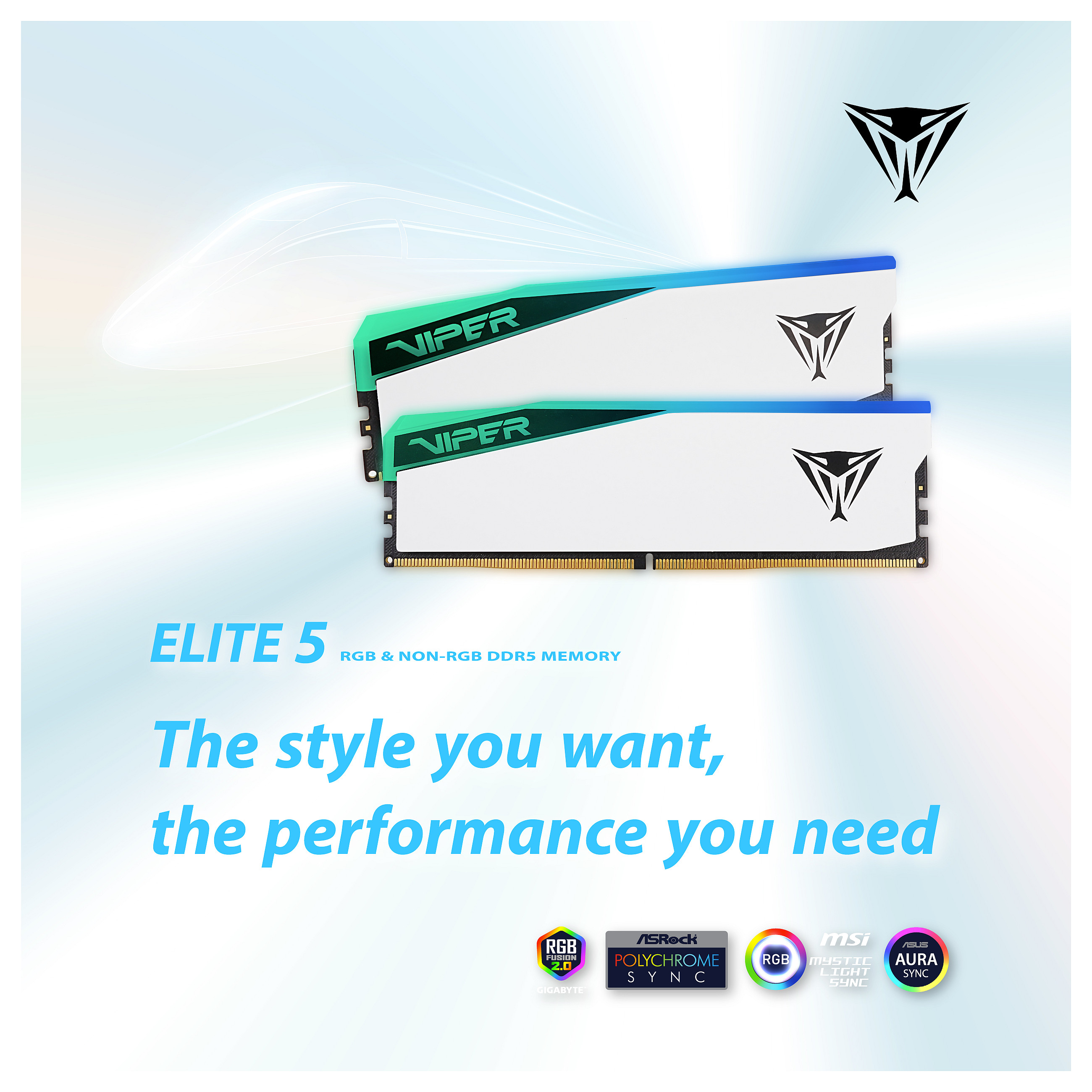 RAM memorija PATRIOT Viper Elite 5 RGB (48gb (2x24gb), ddr5, 6000mhz, rgb, intel xmp, amd expo, bijela) PVER548G60C42KW-19