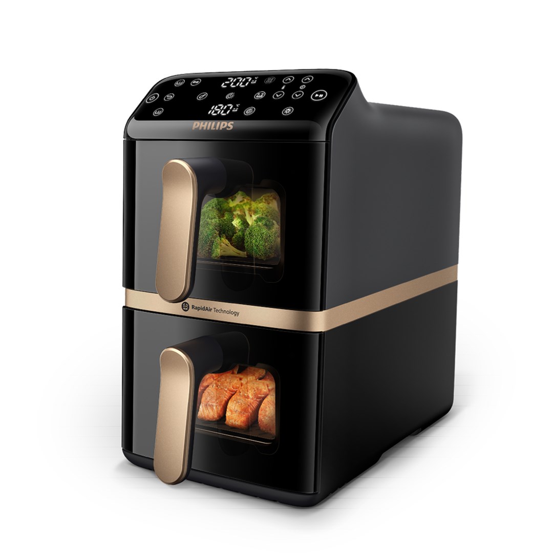 Philips 4000 series Dual Stack Airfryer Vertical Basket 10L Double Stand-alone 2750 W Hot air fryer Black-17
