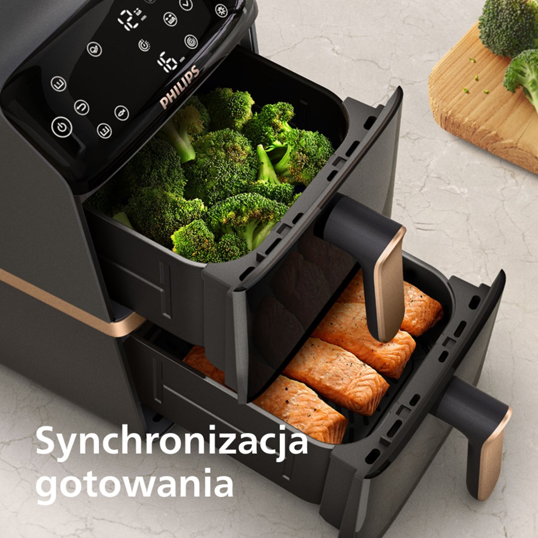 Philips 4000 series Dual Stack Airfryer Vertical Basket 10L Double Stand-alone 2750 W Hot air fryer Black-12