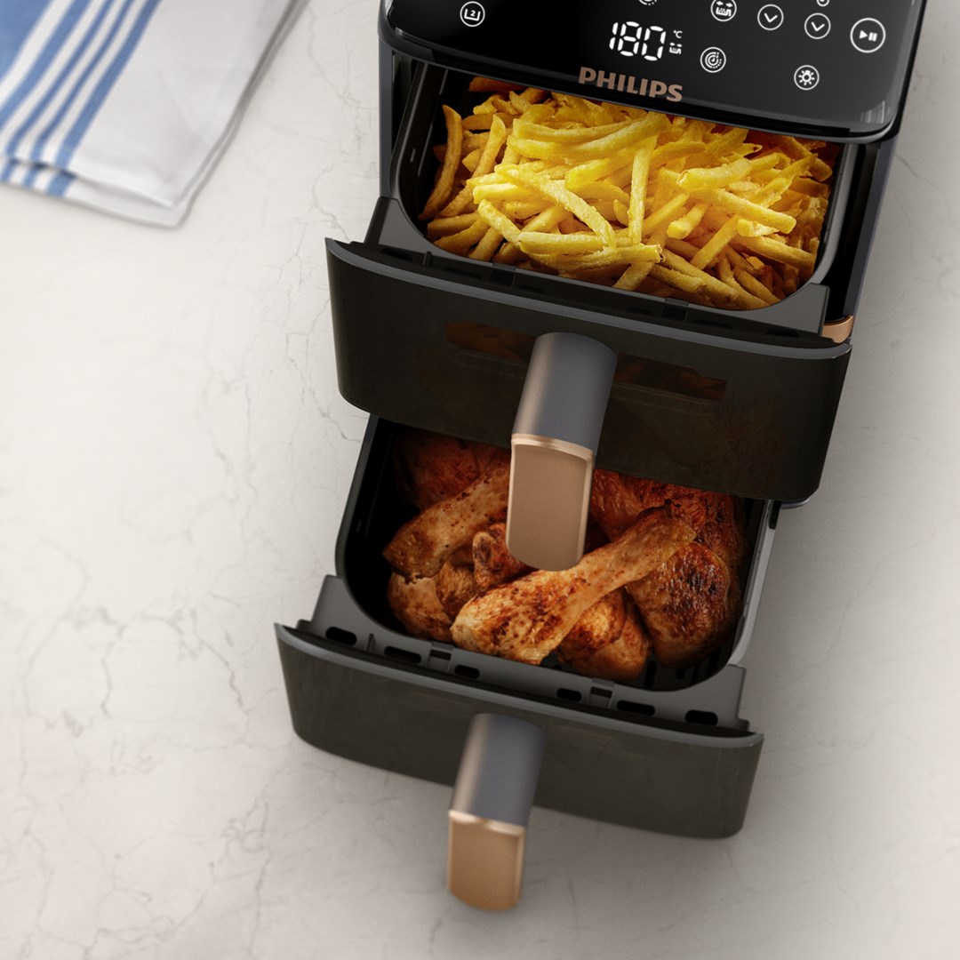 Philips 4000 series Dual Stack Airfryer Vertical Basket 10L Double Stand-alone 2750 W Hot air fryer Black-9