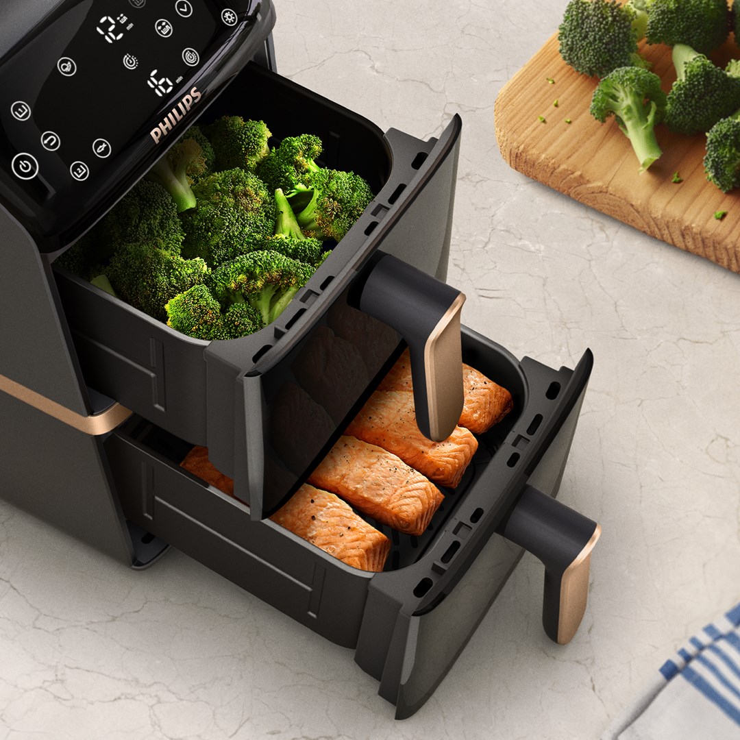 Philips 4000 series Dual Stack Airfryer Vertical Basket 10L Double Stand-alone 2750 W Hot air fryer Black-1