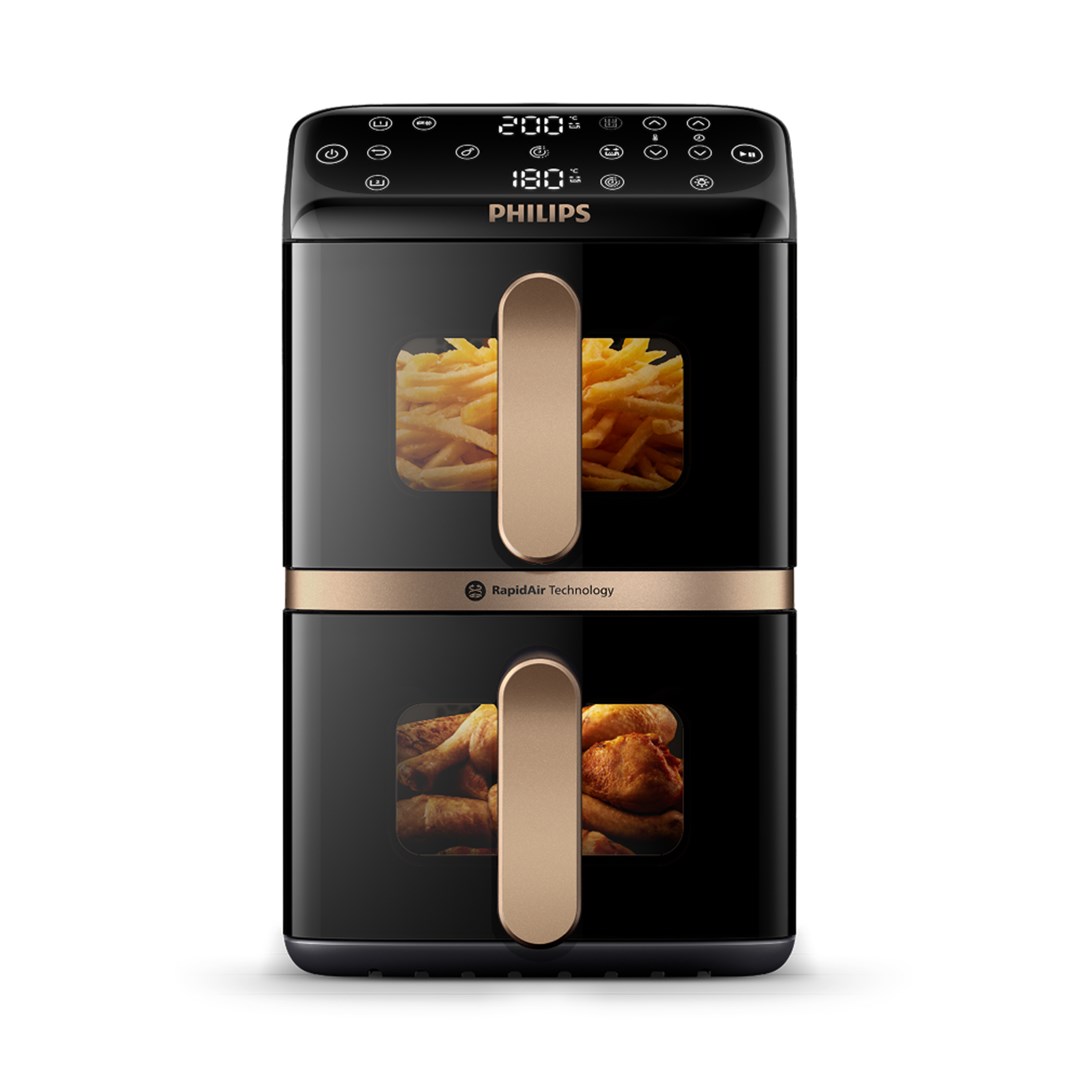 Philips 4000 series Dual Stack Airfryer Vertical Basket 10L Double Stand-alone 2750 W Hot air fryer Black-16