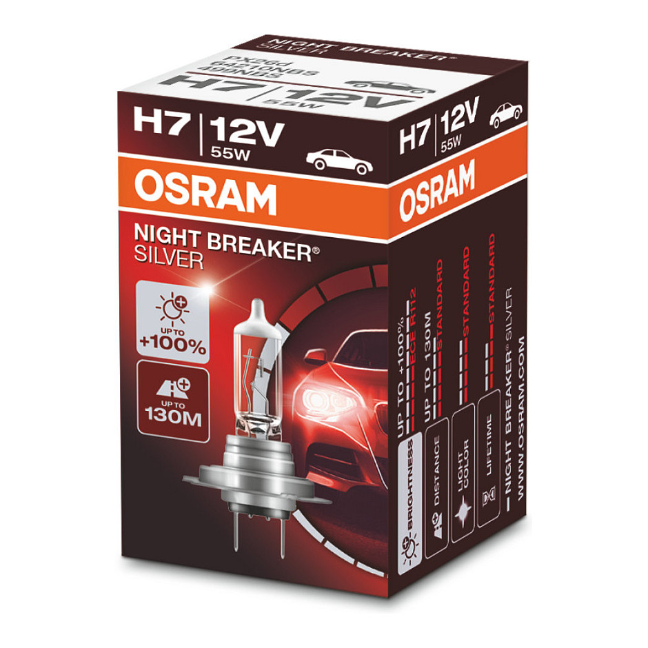 Halogena žarulja OSRAM NIGHT BREAKER SILVER H7 (12V, 55W, +100% svjetline)-2