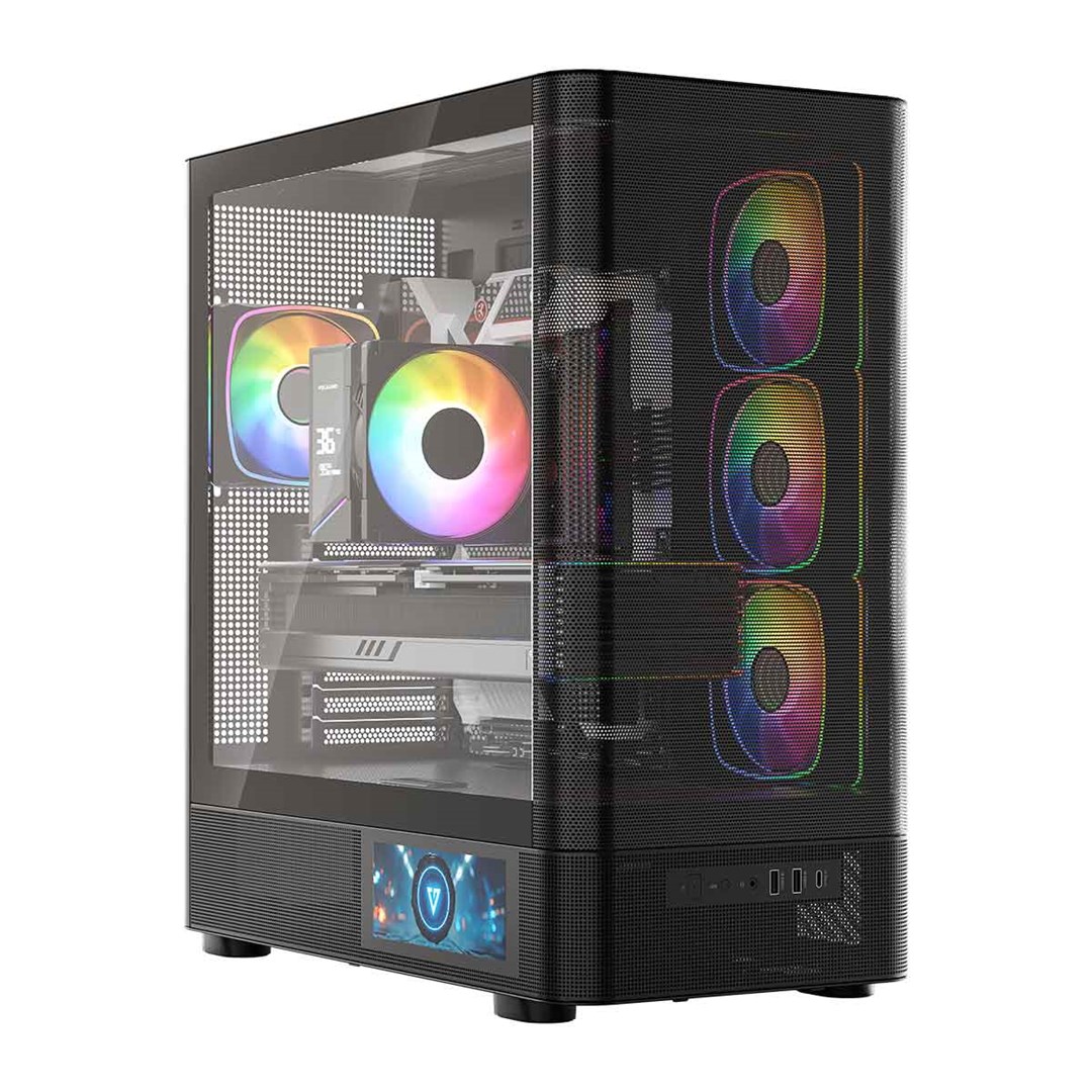 Kućište za računalo MODECOM Volcano AQ 400 ARGB (MIDI Tower, ARGB, Crno)-11