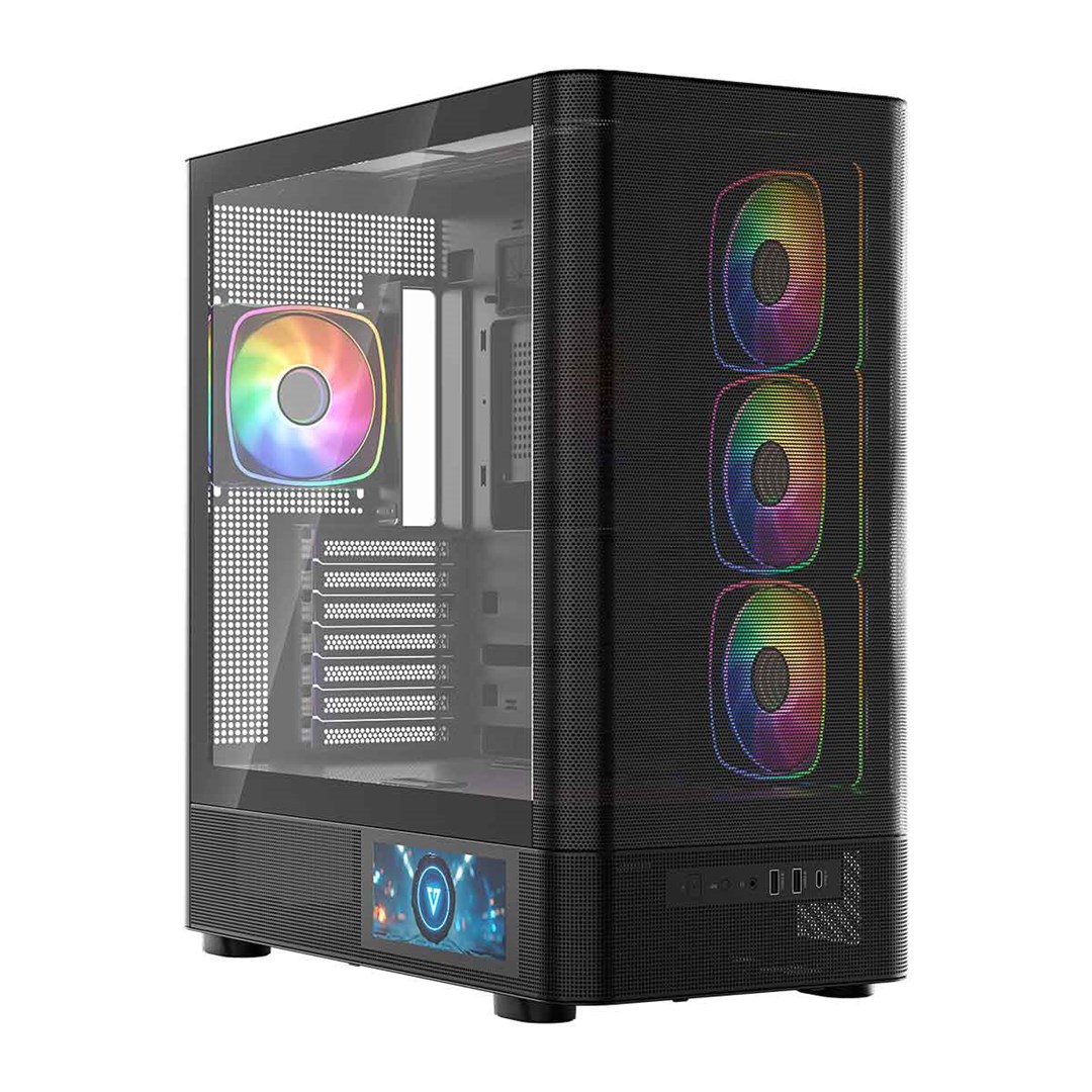 Kućište za računalo MODECOM Volcano AQ 400 ARGB (MIDI Tower, ARGB, Crno)