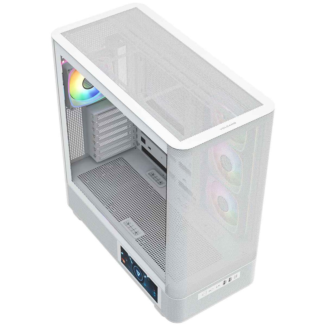 Kućište za računalo MODECOM Volcano AQ 400 ARGB (Midi Tower, 4x 120mm ARGB ventilatora, kaljeno staklo) Bijelo-7