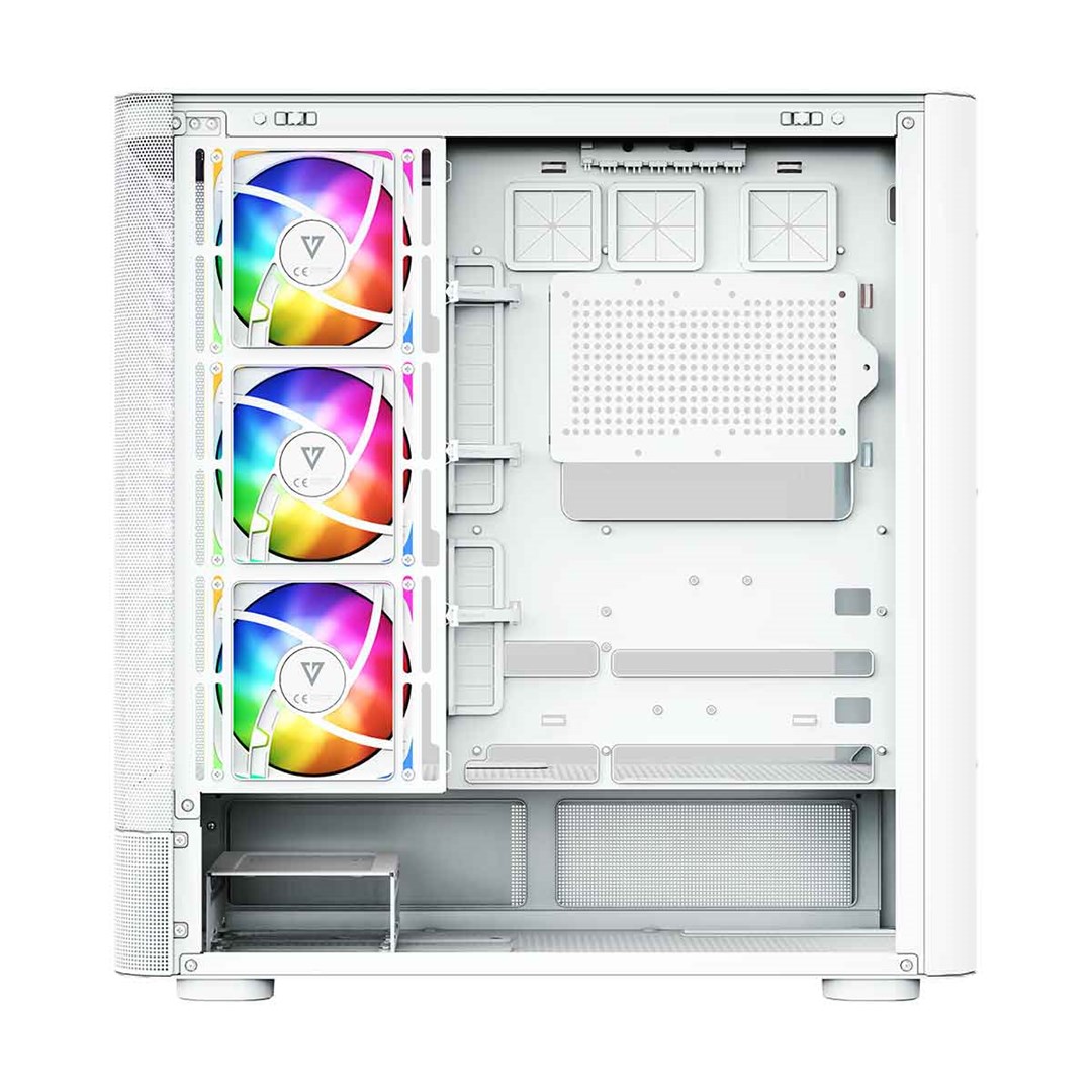 Kućište za računalo MODECOM Volcano AQ 400 ARGB (Midi Tower, 4x 120mm ARGB ventilatora, kaljeno staklo) Bijelo-5