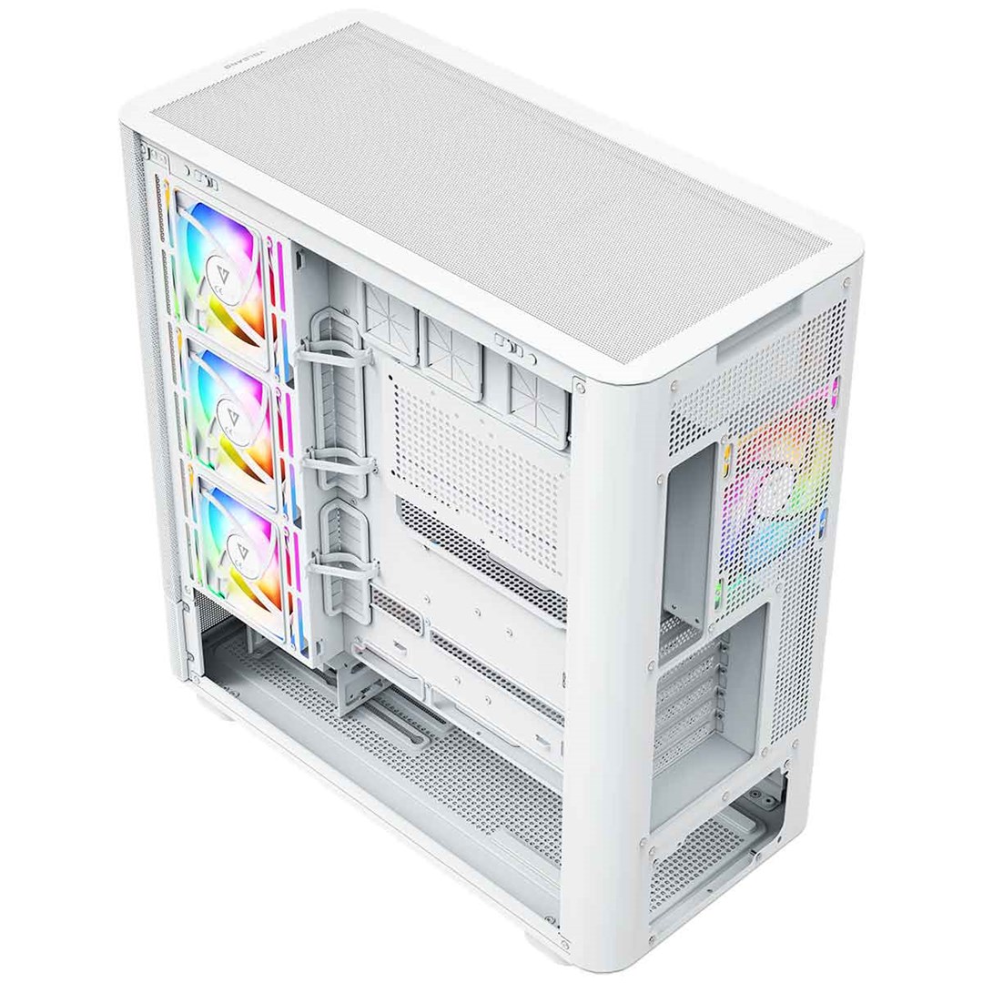 Kućište za računalo MODECOM Volcano AQ 400 ARGB (Midi Tower, 4x 120mm ARGB ventilatora, kaljeno staklo) Bijelo-1
