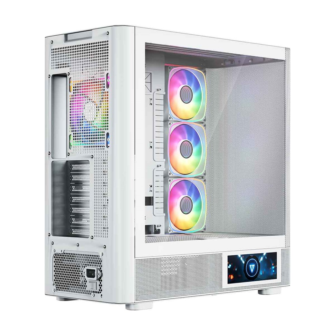 Kućište za računalo MODECOM Volcano AQ 400 ARGB (Midi Tower, 4x 120mm ARGB ventilatora, kaljeno staklo) Bijelo-3