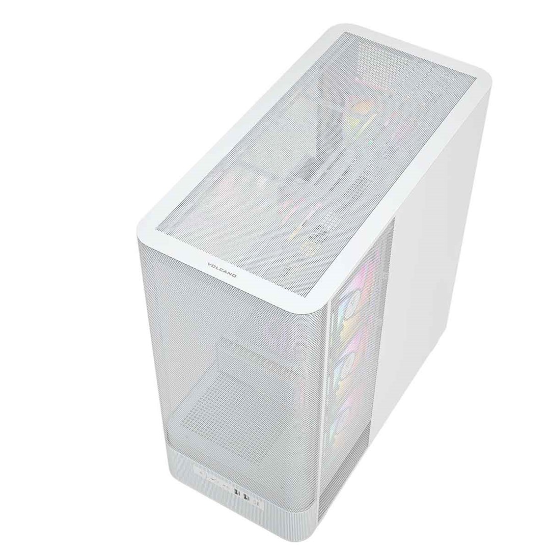 Kućište za računalo MODECOM Volcano AQ 400 ARGB (Midi Tower, 4x 120mm ARGB ventilatora, kaljeno staklo) Bijelo-10