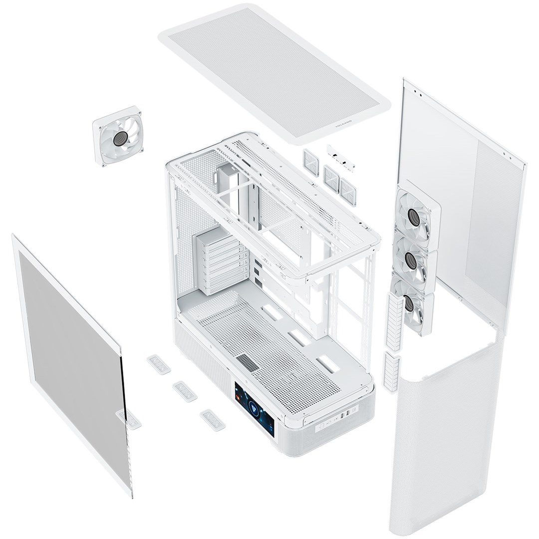 Kućište za računalo MODECOM Volcano AQ 400 ARGB (Midi Tower, 4x 120mm ARGB ventilatora, kaljeno staklo) Bijelo-8