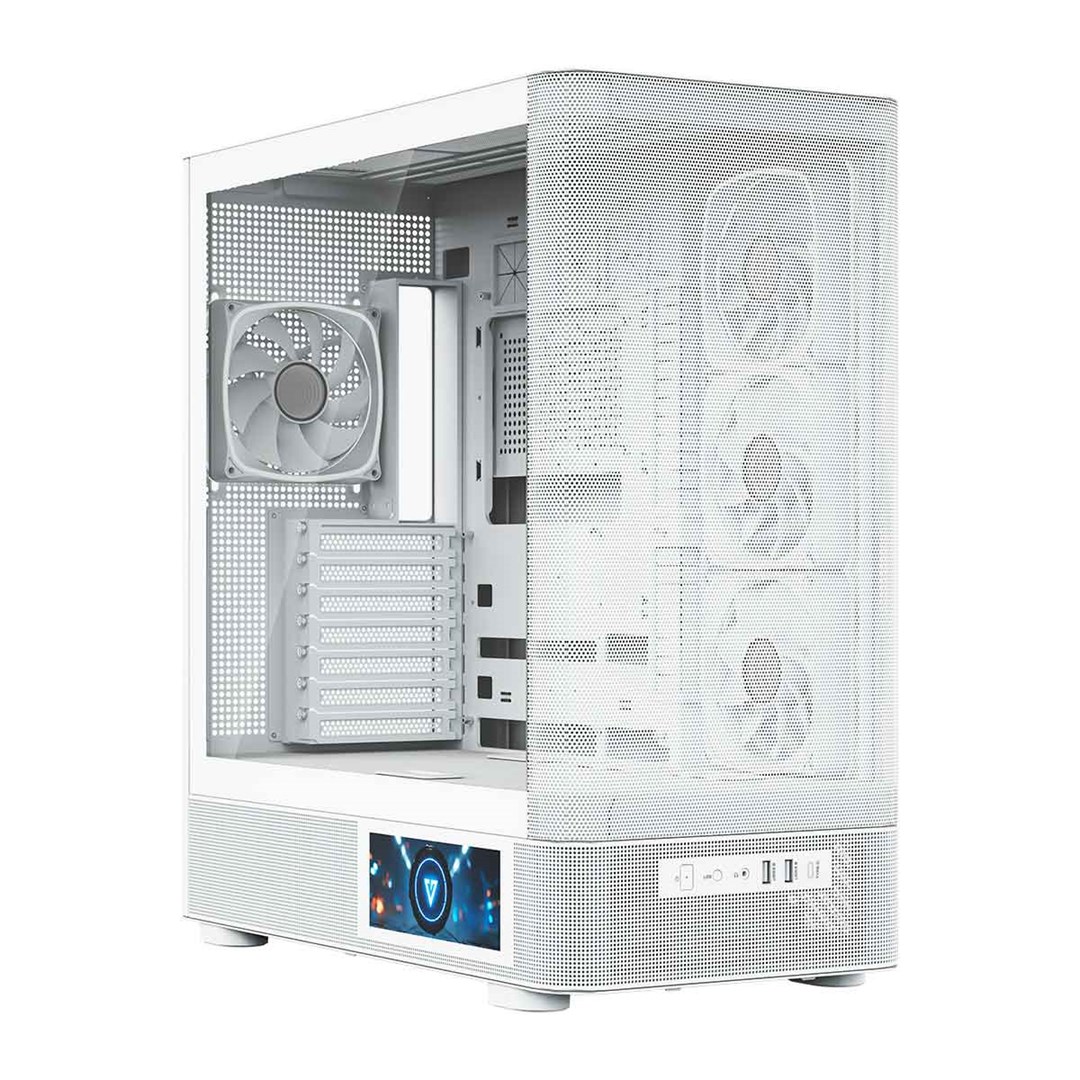 Kućište za računalo MODECOM Volcano AQ 400 ARGB (Midi Tower, 4x 120mm ARGB ventilatora, kaljeno staklo) Bijelo-12