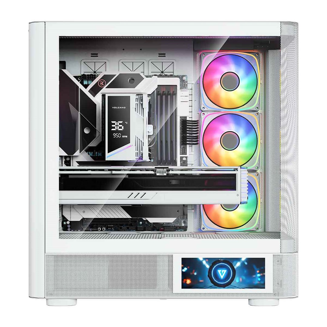 Kućište za računalo MODECOM Volcano AQ 400 ARGB (Midi Tower, 4x 120mm ARGB ventilatora, kaljeno staklo) Bijelo-14