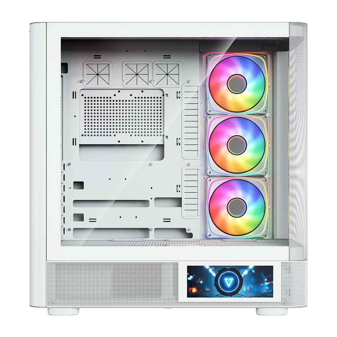 Kućište za računalo MODECOM Volcano AQ 400 ARGB (Midi Tower, 4x 120mm ARGB ventilatora, kaljeno staklo) Bijelo-13