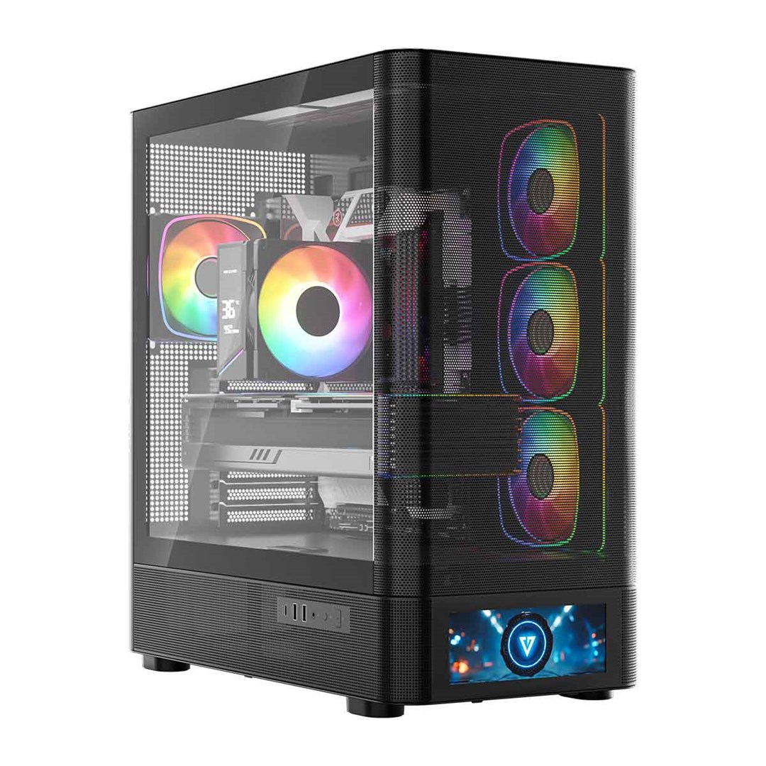 Kućište MODECOM Volcano AQ 500 ARGB (Midi Tower, ATX, 4x 120mm ARGB ventilatora, kaljeno staklo)-7