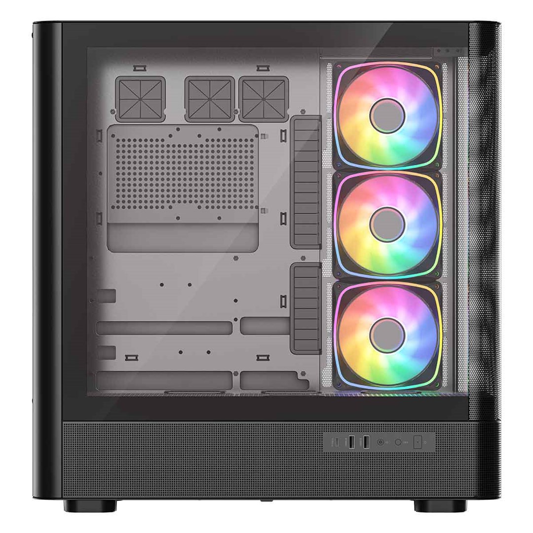 Kućište MODECOM Volcano AQ 500 ARGB (Midi Tower, ATX, 4x 120mm ARGB ventilatora, kaljeno staklo)-3