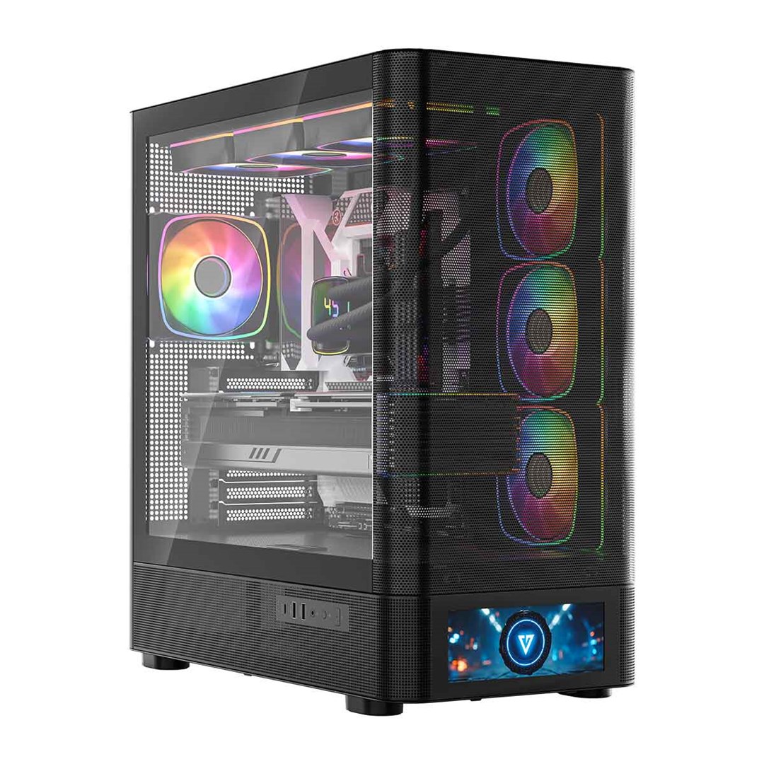 Kućište MODECOM Volcano AQ 500 ARGB (Midi Tower, ATX, 4x 120mm ARGB ventilatora, kaljeno staklo)-8