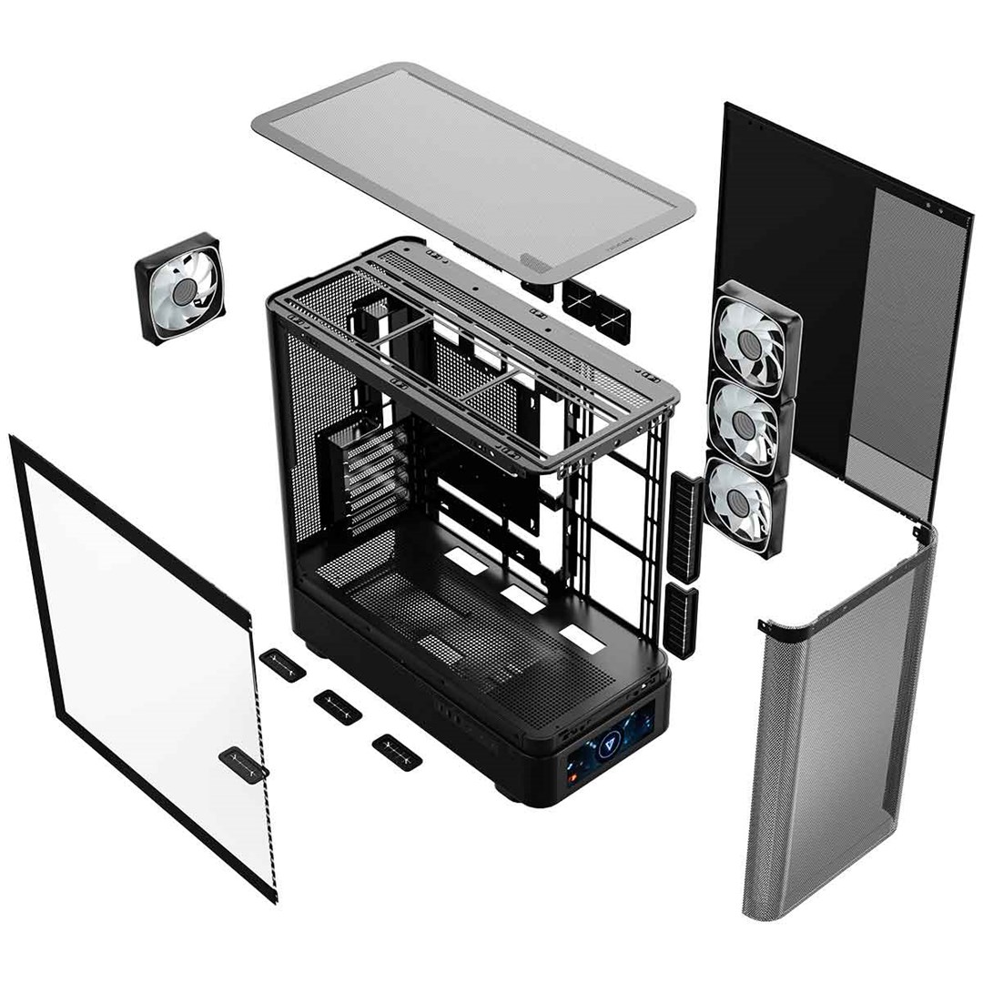 Kućište MODECOM Volcano AQ 500 ARGB (Midi Tower, ATX, 4x 120mm ARGB ventilatora, kaljeno staklo)-9