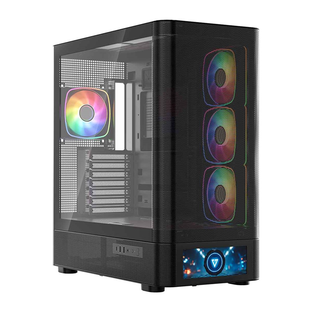 Kućište MODECOM Volcano AQ 500 ARGB (Midi Tower, ATX, 4x 120mm ARGB ventilatora, kaljeno staklo)