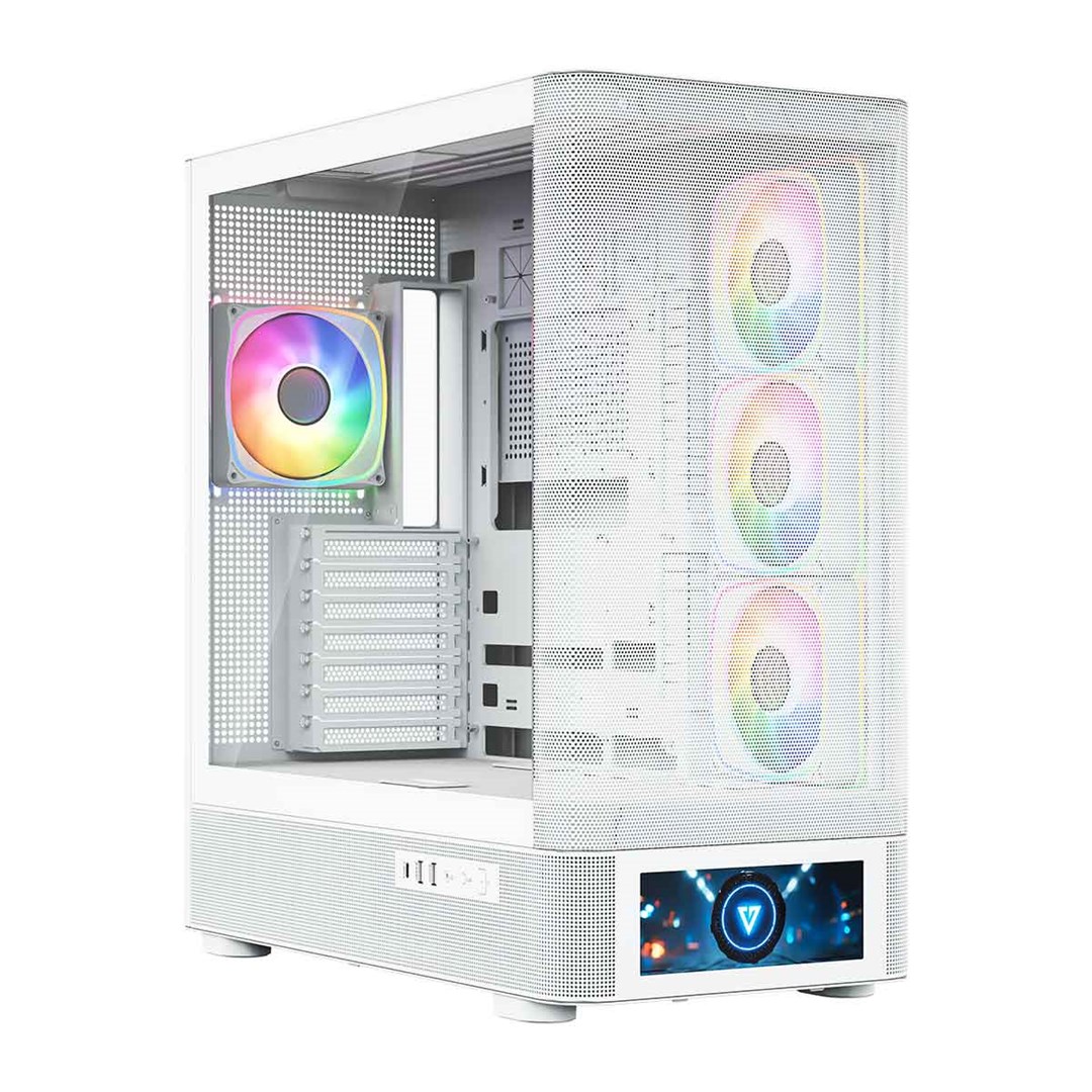 Kućište za računalo MODECOM VOLCANO AQ 500 (ARGB, Midi Tower, Bijelo)