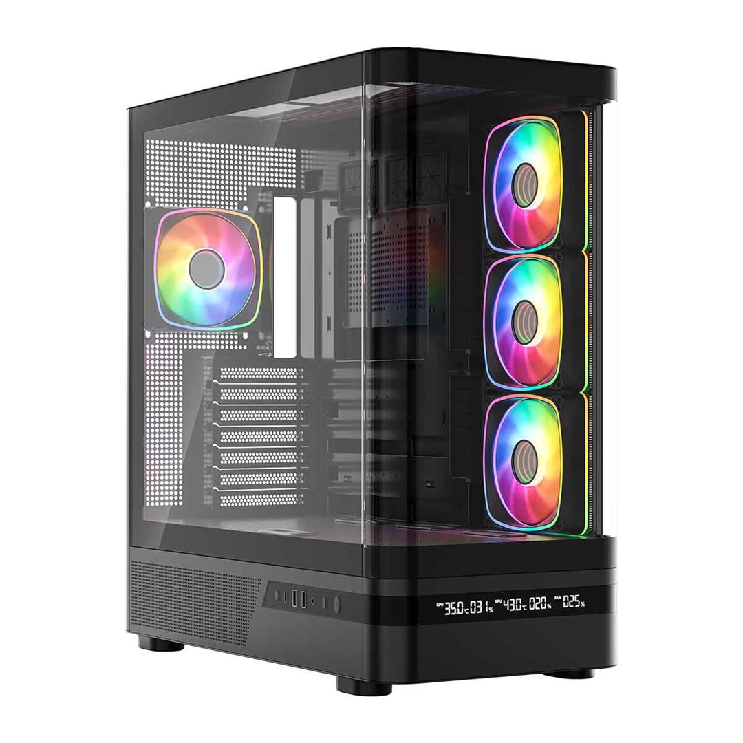 PC Kućište MODECOM VOLCANO AQ 200 (ARGB, Midi Tower, Kaljeno Staklo, Crno)-2