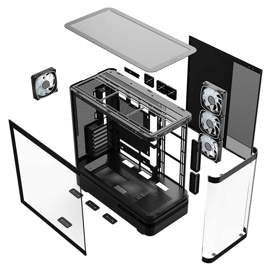 PC Kućište MODECOM VOLCANO AQ 200 (ARGB, Midi Tower, Kaljeno Staklo, Crno)-4