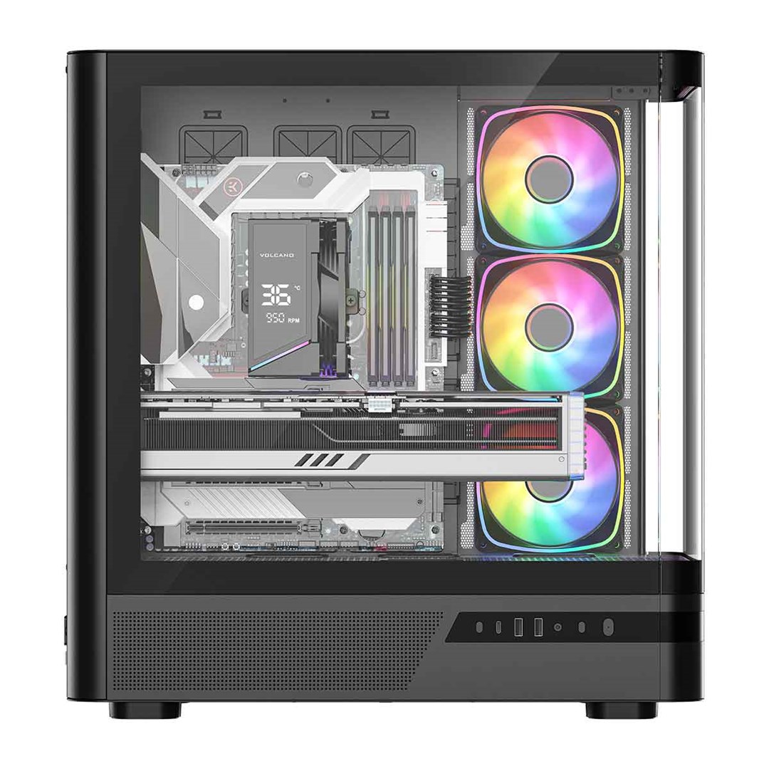 PC Kućište MODECOM VOLCANO AQ 200 (ARGB, Midi Tower, Kaljeno Staklo, Crno)-1