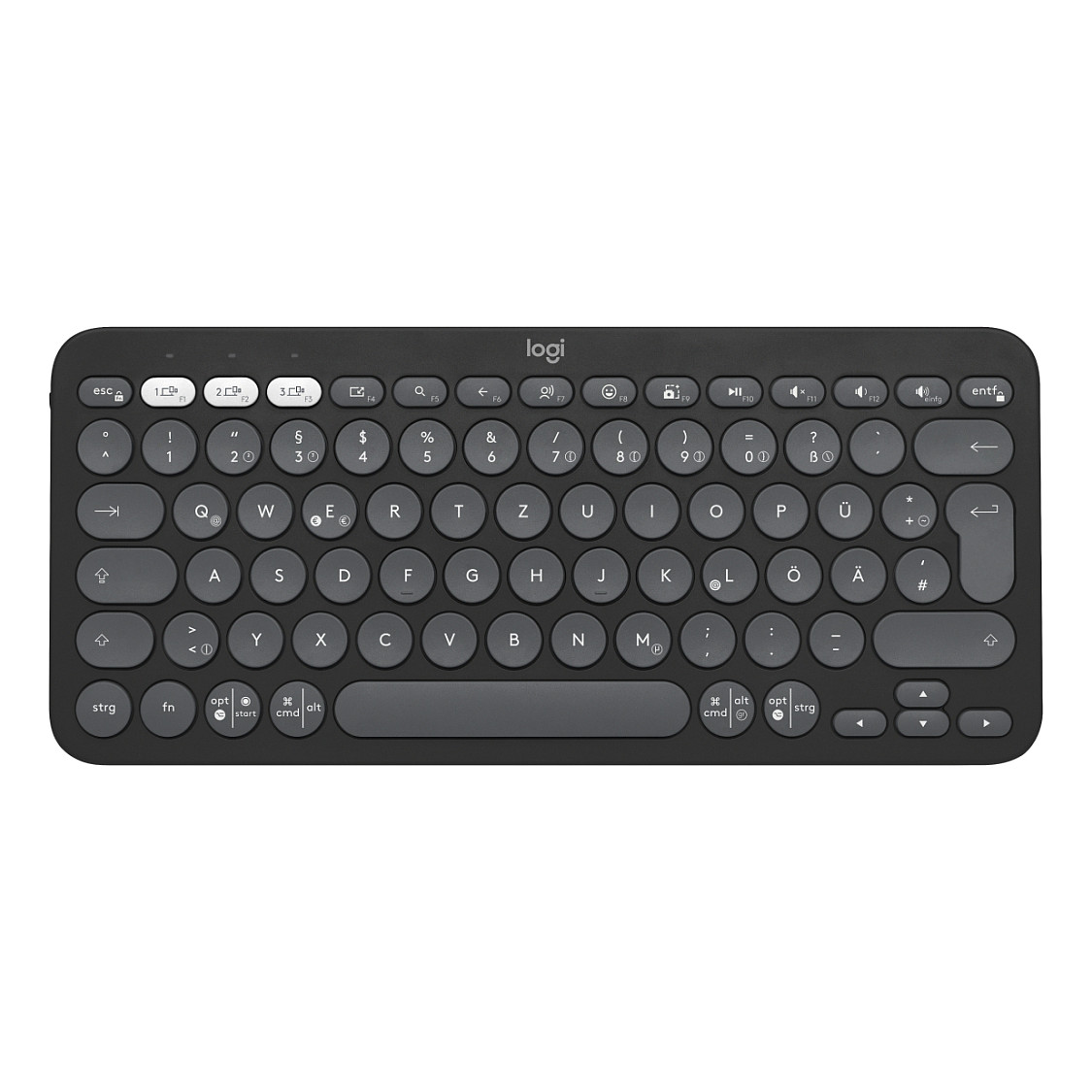 Tipkovnica LOGITECH K380 Pebble Keys2 (bluetooth, crna, qwertz de)