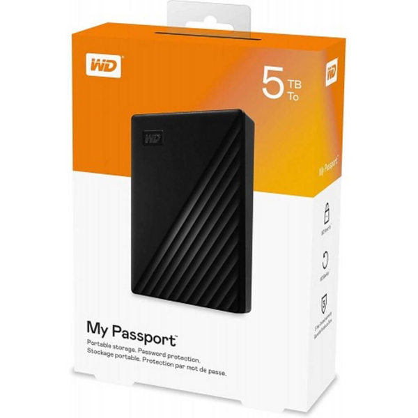 Prijenosni disk WESTERN DIGITAL Passport (5tb, usb 3.0, crni)