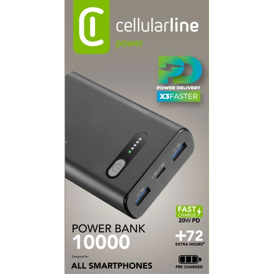Baterija prijenosna CELLULARLINE Fast PD,10000 mAh, crna-1