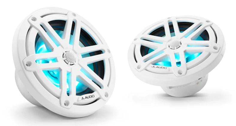 Brodski zvučnici GARMIN JL Audio M3 6,5" (koaksijalni, Sport rešetka, LED rasvjeta, Gloss White), 010-03064-00
