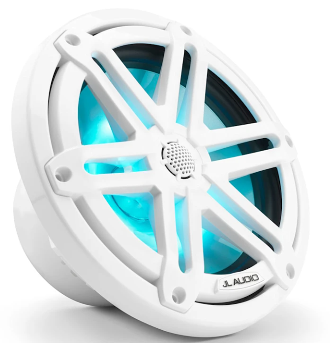 Brodski zvučnici GARMIN JL Audio M3 7,7" (koaksijalni, Sport rešetka, LED rasvjeta, Gloss White), 010-03069-00-2