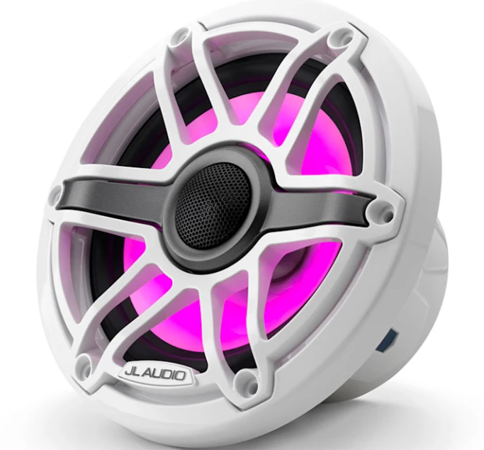 Brodski zvučnici GARMIN JL Audio M6 7,7" (koaksijalni, Sport rešetka, LED rasvjeta, Gloss White), 010-03074-00-3