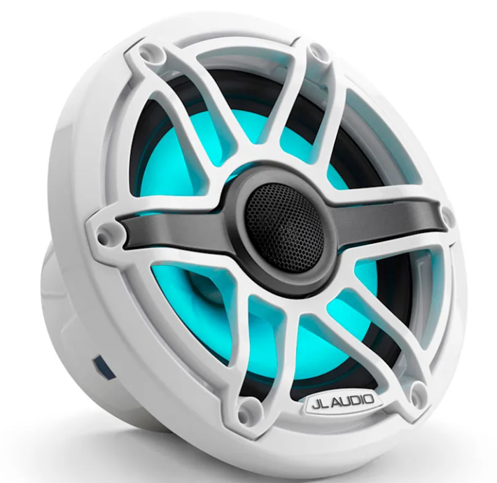 Brodski zvučnici GARMIN JL Audio M6 7,7" (koaksijalni, Sport rešetka, LED rasvjeta, Gloss White), 010-03074-00-2