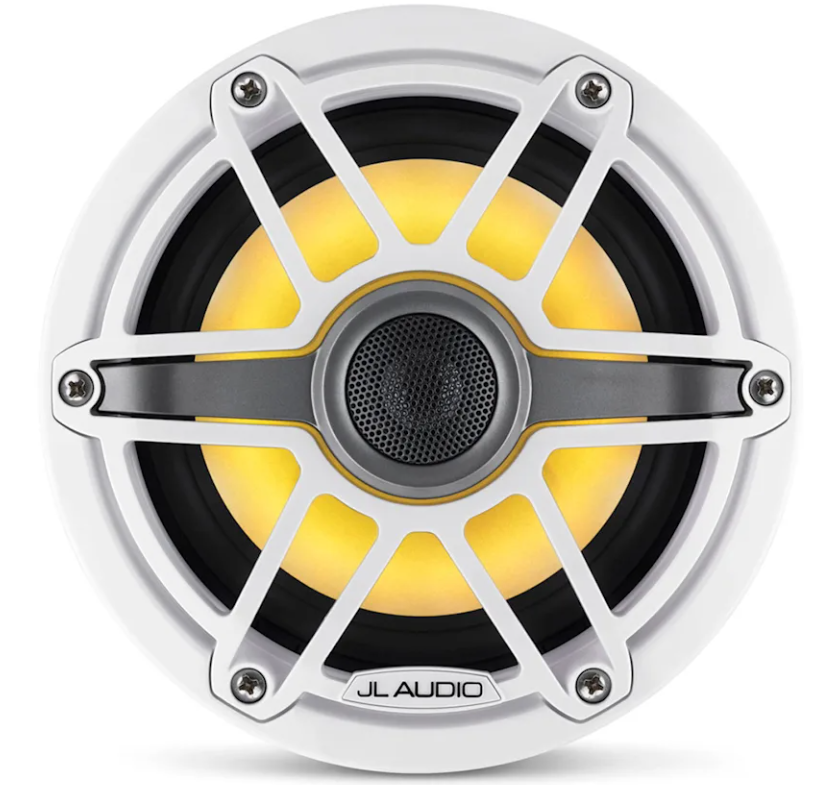 Brodski zvučnici GARMIN JL Audio M6 7,7" (koaksijalni, Sport rešetka, LED rasvjeta, Gloss White), 010-03074-00-1