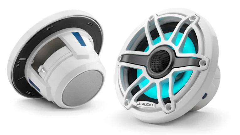 Brodski zvučnici GARMIN JL Audio M6 7,7" (koaksijalni, Sport rešetka, LED rasvjeta, Gloss White), 010-03074-00-0