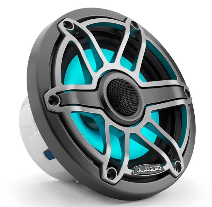 Brodski zvučnici GARMIN JL Audio M6 7,7" (koaksijalni, Sport rešetka, transflective LED rasvjeta, Grey Metallic), 010-03076-00-2