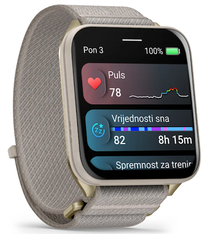 Pametni sat GARMIN Venu X1 Soft Gold French Gray Nylon, 010-02980-09-2
