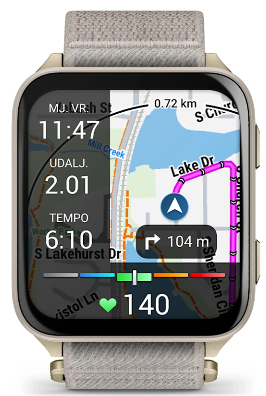 Pametni sat GARMIN Venu X1 Soft Gold French Gray Nylon, 010-02980-09
