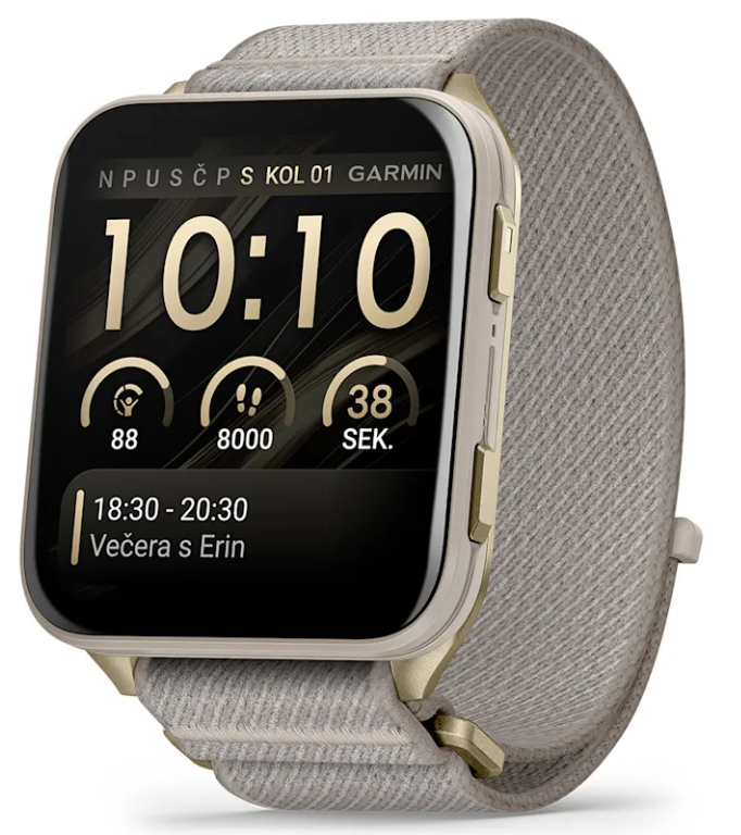Pametni sat GARMIN Venu X1 Soft Gold French Gray Nylon, 010-02980-09