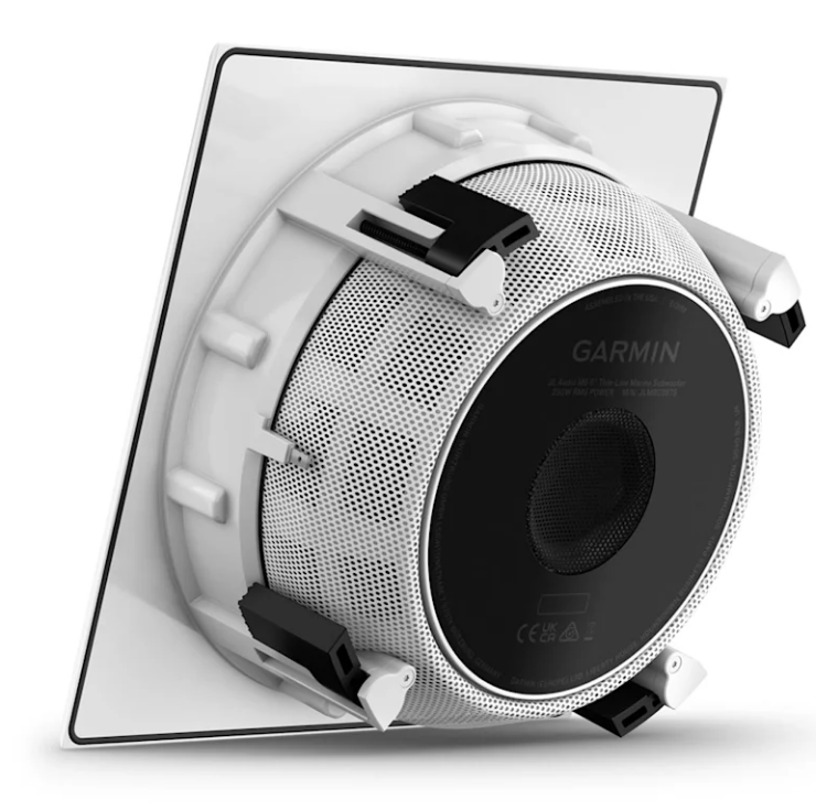 Subwoofer GARMIN JL Audio M6 Marine Thin-Line 8" (kvadratna Luxe rešetka, White), 010-03875-01-4