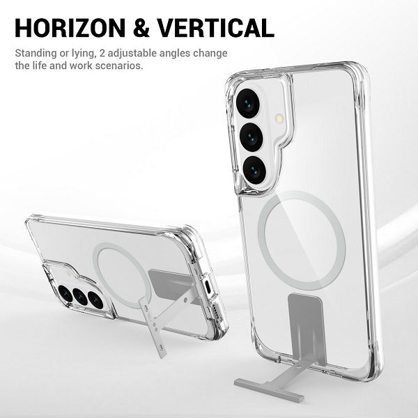 Maska MAX MOBILE za Samsung Galaxy S26 (tpu, drop-proof, magsafe, kickstand, prozirna)-1