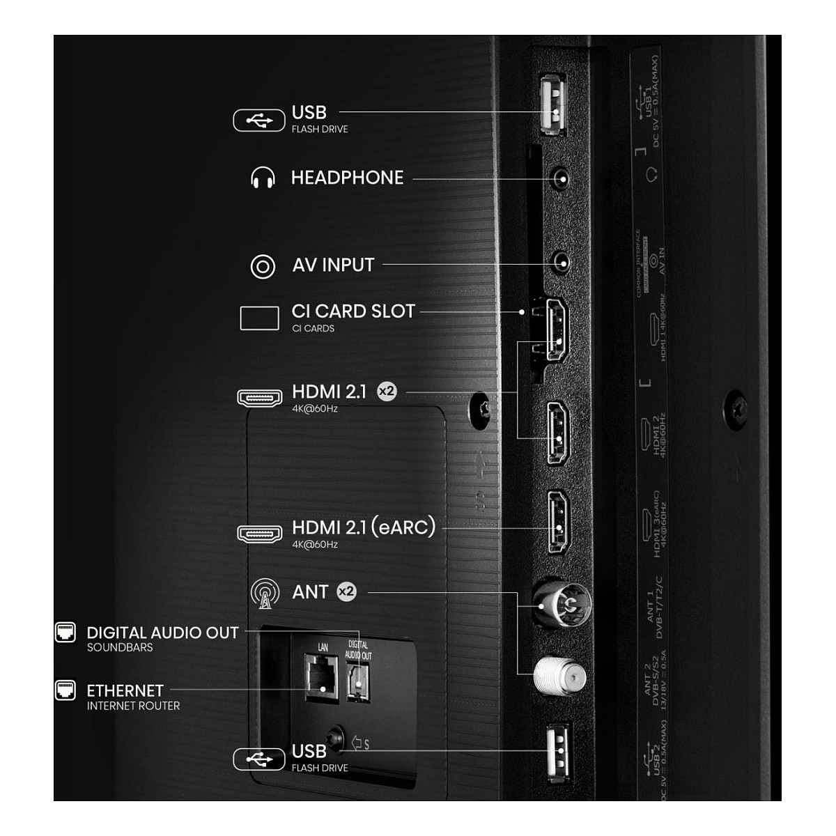 TV HISENSE QLED 85E77Q VIDAA (214 cm, 4K UHD, HDR10+ Adaptive, Dolby Atmos, Smart TV)-7