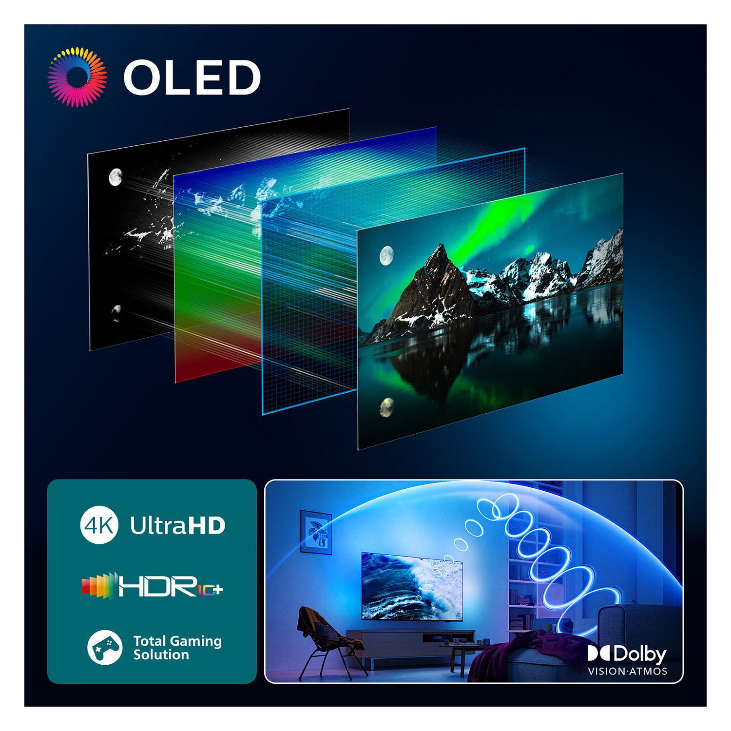 TV PHILIPS OLED 77OLED810/12 Google TV (194 cm, 4K UHD Ambilight, HDR10+, Dolby Vision, Dolby Atmos, Smart TV)-12