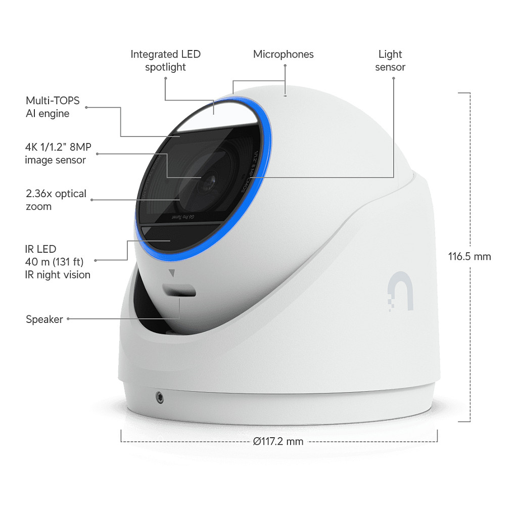 Nadzorna kamera UBIQUITI UVC-G6-Pro-Turret-W (bijela)-10